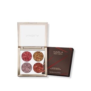 Nabla Ruby Lights Glitter Eyeshadow Palette - Vibrant Red, Gold, Pink, Brown